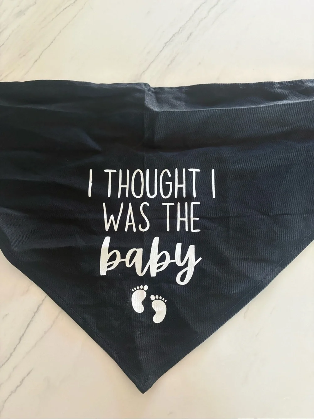 Black Dog Bandana/Bib - 'I Thought I Was The Baby'